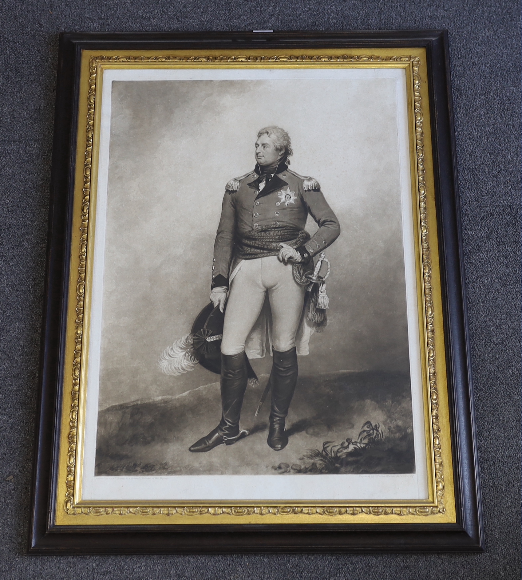 Charles Turner after Sir William Beechey R.A., mezzotint, 'Frederick Duke of York, published by Colnaghi c.1812, visible sheet 65 x 45.5cm